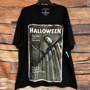 Halloween Michael Meyers T-Shirt SS Black Trick Is To Stay Alive One Good Scare